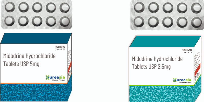 Midodrine 2.5/5/10 mg tablets manufactured by Kureasia Pharma – Contract & Third Party Manufacturer