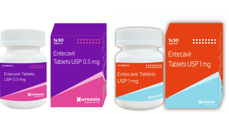 Entecavir Tablets 0.5 mg and 1 mg – WHO-GMP Certified Antiviral Medicine by Kureasia Pharma.