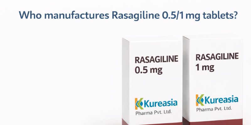 Rasagiline 0.5 mg and 1 mg tablets manufactured by Kureasia Pharma for Parkinson’s treatment