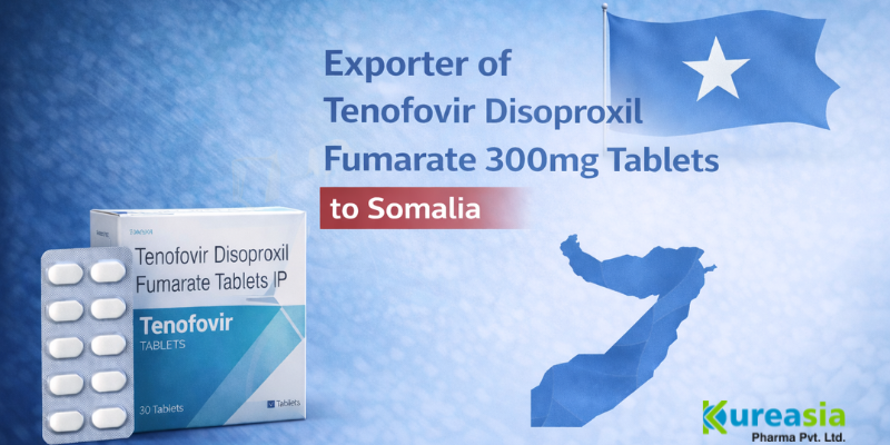 Tenofovir Disoproxil Fumarate 300mg tablets exporter to Somalia by Kureasia Pharma