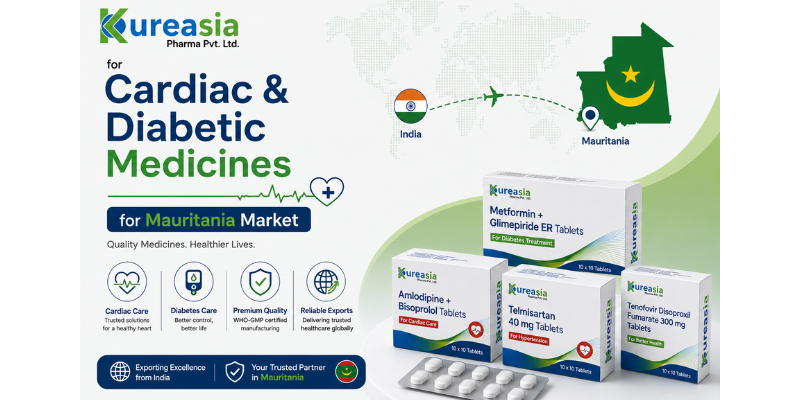 Cardiac and diabetic medicines supplier for Mauritania market by Kureasia Pharma