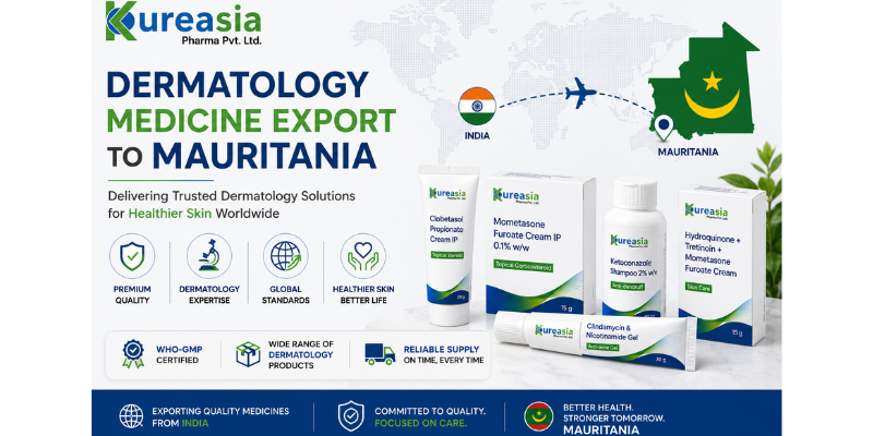 Dermatology medicine exporter to Mauritania by Kureasia Pharma