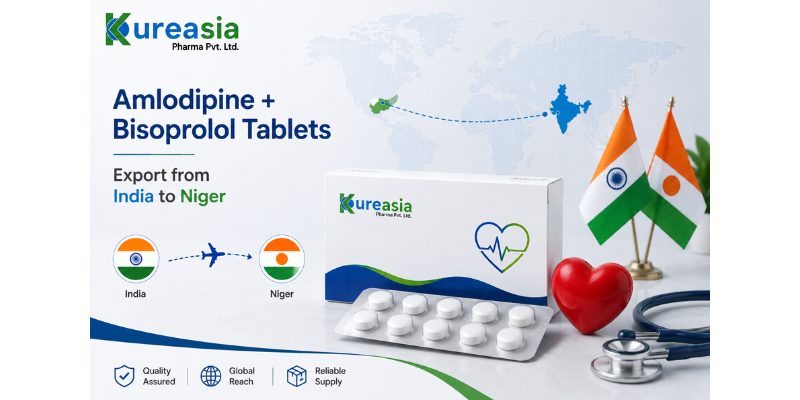 Amlodipine and Bisoprolol tablets export from India to Niger by Kureasia Pharma