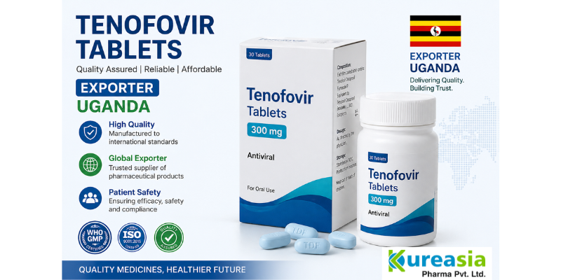 Tenofovir 300 mg tablets exporter Uganda by Kureasia Pharma