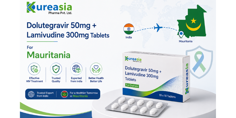 Dolutegravir 50mg and Lamivudine 300mg tablets for HIV treatment in Mauritania by Kureasia Pharma