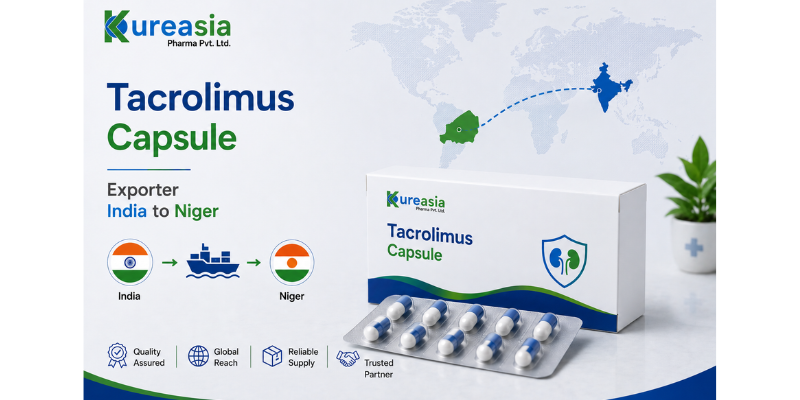 Tacrolimus capsule exporter from India to Niger by Kureasia Pharma