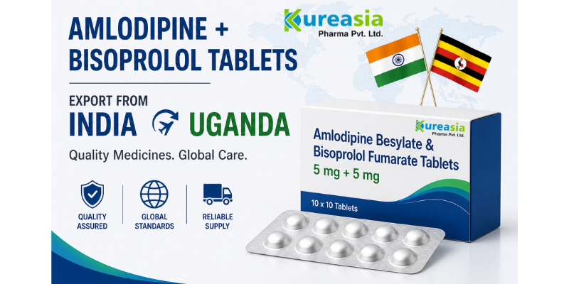 Amlodipine and Bisoprolol tablets exporter India to Uganda by Kureasia Pharma